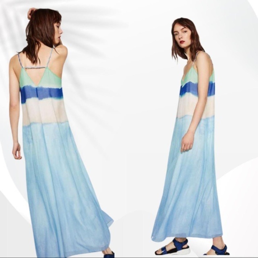 Zara OmbrΓ© Tie Dye Maxi Dress size XS